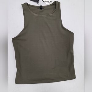 Express Body Contour Olive Tank Top